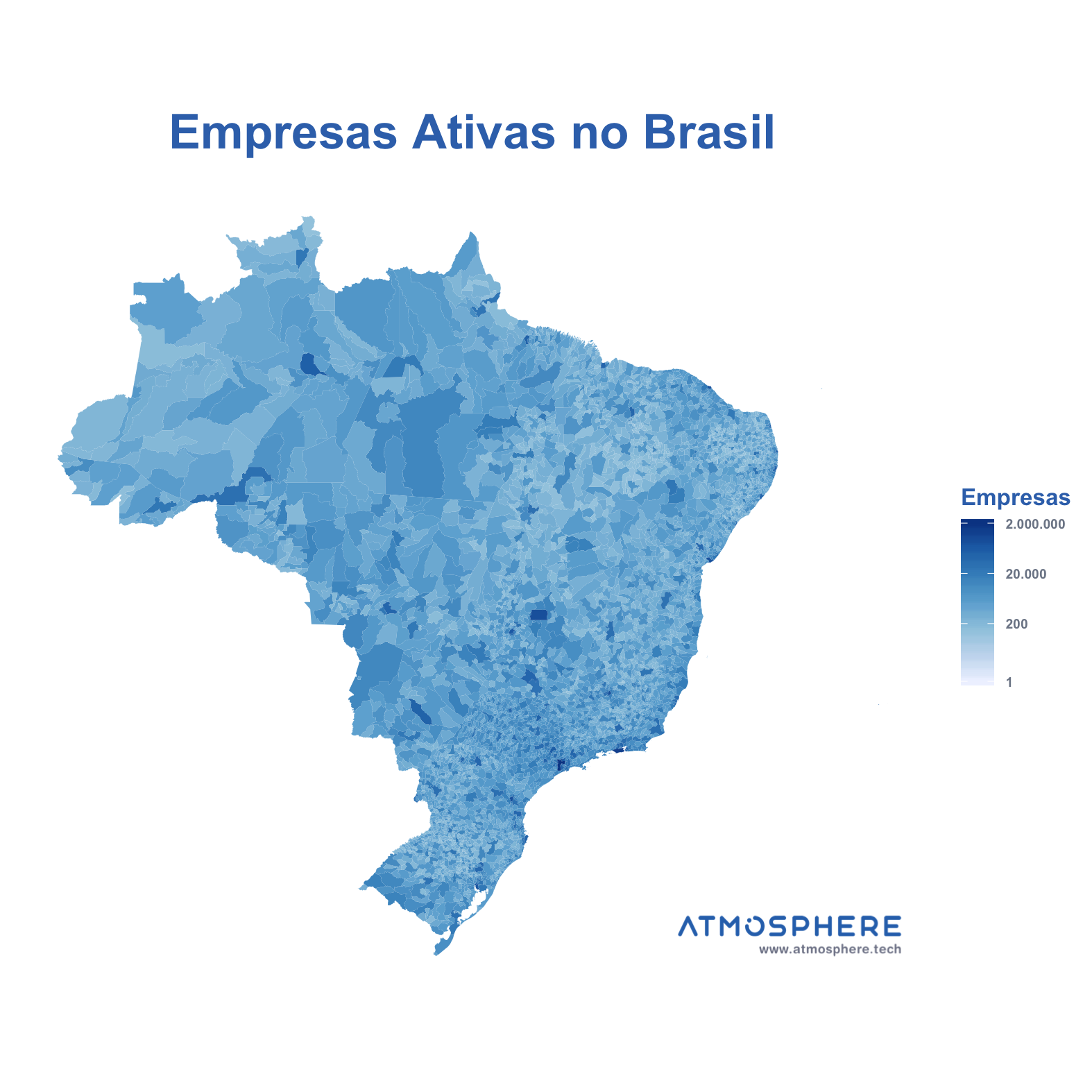 Atmosphere Empresas Ativas por Município no Brasil