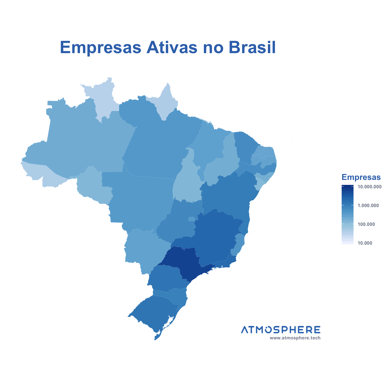 Atmosphere Empresas Ativas por Estado no Brasil