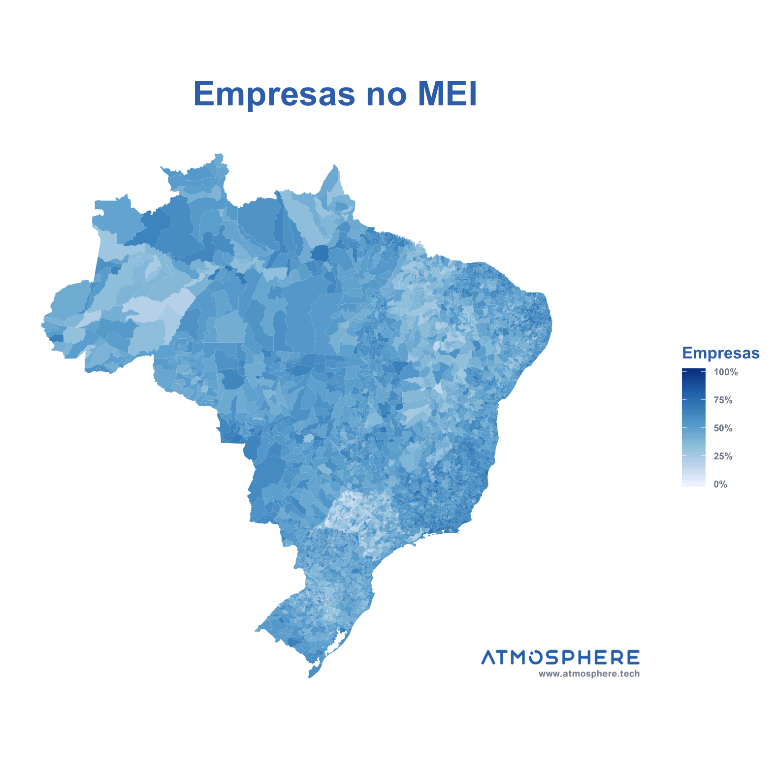 Atmosphere Percentual de Empresas no MEI por Município no Brasil
